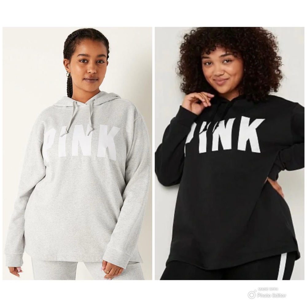 Lot of 2 VS PINK FLEECE CAMPUS HOODIE SIZE XS